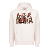 Pale Pink football nana with leopard Premium Hoodie - texasbilliewilder