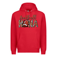 Red football nana with leopard Premium Hoodie - texasbilliewilder