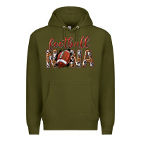 Army Green football nana with leopard Premium Hoodie - texasbilliewilder