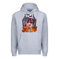 Heather Grey Pig halloween Premium Hoodie - RanaPortraitStore