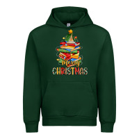 Forest Green book christmas tree merry christmas Urban Hoodie - Zillion Design Studio