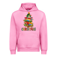 Fuchsia Pink book christmas tree merry christmas Urban Hoodie - Zillion Design Studio