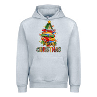 Heather Grey book christmas tree merry christmas Urban Hoodie - Zillion Design Studio