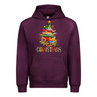 Mauve Wine book christmas tree merry christmas Urban Hoodie - Zillion Design Studio