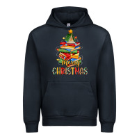 Navy book christmas tree merry christmas Urban Hoodie - Zillion Design Studio