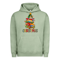 Pigment Oil Green book christmas tree merry christmas Urban Hoodie - Zillion Design Studio