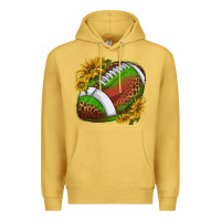 Antique Gold footballwithsunflowers Premium Hoodie - texasbilliewilder