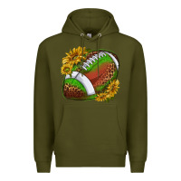 Army Green footballwithsunflowers Premium Hoodie - texasbilliewilder