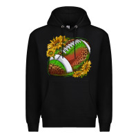 Black footballwithsunflowers Premium Hoodie - texasbilliewilder