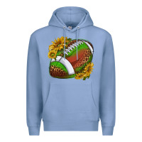 Colony Blue footballwithsunflowers Premium Hoodie - texasbilliewilder