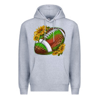 Heather Grey footballwithsunflowers Premium Hoodie - texasbilliewilder