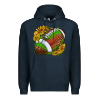 Navy footballwithsunflowers Premium Hoodie - texasbilliewilder