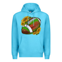 Ocean Blue footballwithsunflowers Premium Hoodie - texasbilliewilder