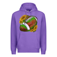 Purple footballwithsunflowers Premium Hoodie - texasbilliewilder