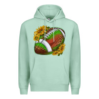 Seafoam footballwithsunflowers Premium Hoodie - texasbilliewilder