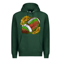 Sports Green footballwithsunflowers Premium Hoodie - texasbilliewilder