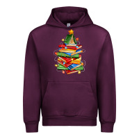 Mauve Wine book christmas tree Urban Hoodie - Zillion Design Studio