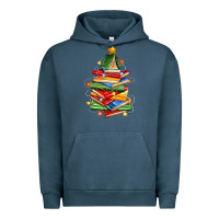 Pigment Midnight Navy book christmas tree Urban Hoodie - Zillion Design Studio