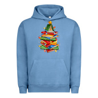 Pigment Pebble Blue book christmas tree Urban Hoodie - Zillion Design Studio