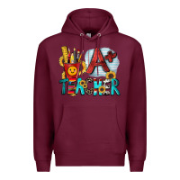 Burgundy a  teacher Premium Hoodie - Zillion Design Studio