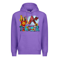Purple a  teacher Premium Hoodie - Zillion Design Studio