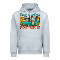 Heather Grey home is where  you park it Urban Hoodie - texasbilliewilder