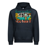 Navy home is where  you park it Urban Hoodie - texasbilliewilder