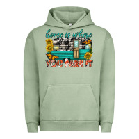 Pigment Oil Green home is where  you park it Urban Hoodie - texasbilliewilder