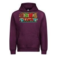 Mauve Wine Western Christmas Mama Claus Urban Hoodie - RanaPortraitStore