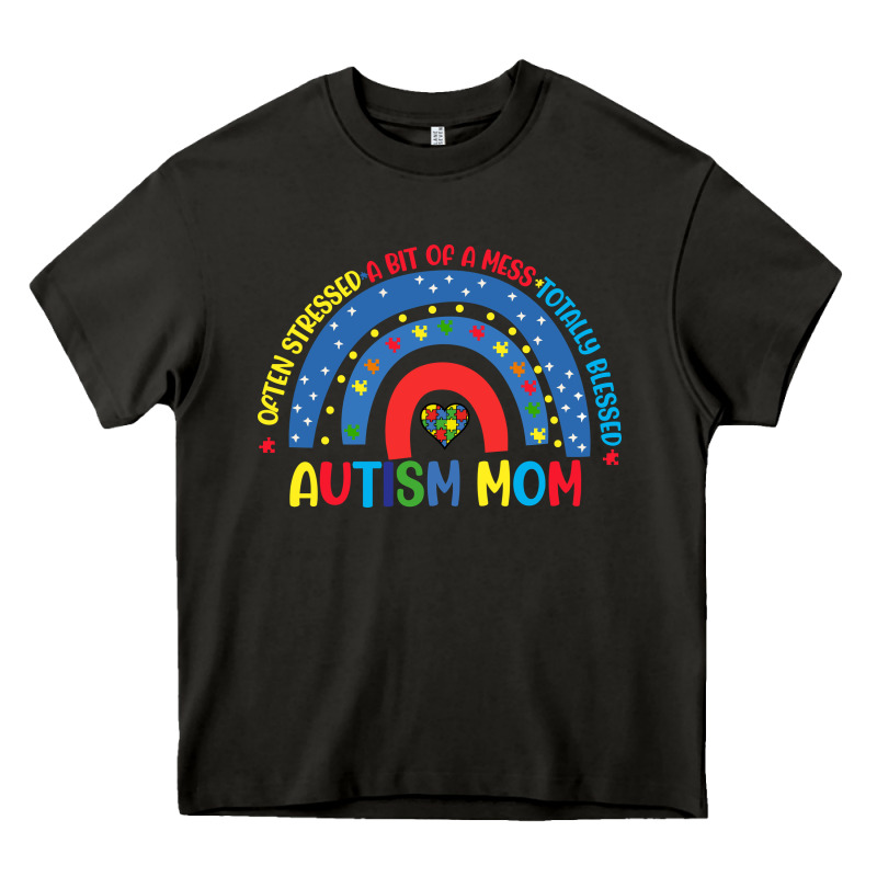 Often Stressed A Bit Of A Mess Totally Blessed Aut Heavy Core Tee by CowhideDigitalArt | Teevron