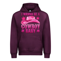 Mauve Wine i wanna be a cowboy baby Urban Hoodie - texasbilliewilder
