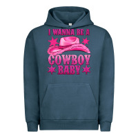 Pigment Midnight Navy i wanna be a cowboy baby Urban Hoodie - texasbilliewilder
