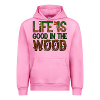 Fuchsia Pink life is good in the wood Urban Hoodie - texasbilliewilder
