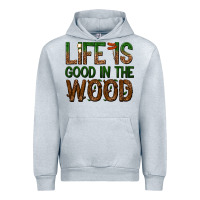 Heather Grey life is good in the wood Urban Hoodie - texasbilliewilder