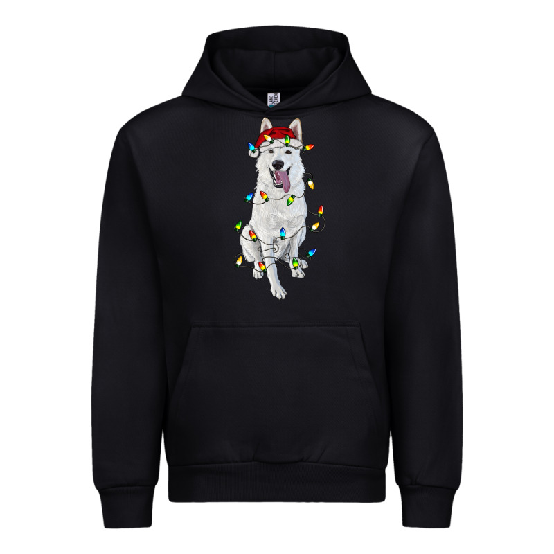Christmas White Shepherd With Christmas Lights Urban Hoodie by RanaPortraitStore | Teevron