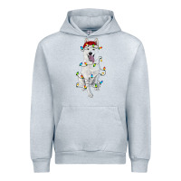 Heather Grey Christmas White Shepherd With Christmas Lights Urban Hoodie - RanaPortraitStore