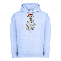 Pigment Grape Ice Christmas White Shepherd With Christmas Lights Urban Hoodie - RanaPortraitStore