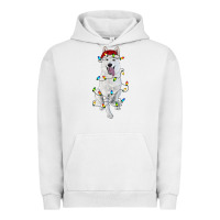Pigment Lunar Rock Christmas White Shepherd With Christmas Lights Urban Hoodie - RanaPortraitStore