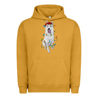 Pigment Peanut Butter Christmas White Shepherd With Christmas Lights Urban Hoodie - RanaPortraitStore