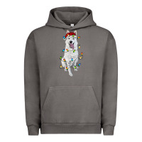 Pigment Tornado Christmas White Shepherd With Christmas Lights Urban Hoodie - RanaPortraitStore