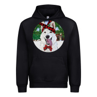 Black Christmas White Shepherd With Cowhide Urban Hoodie - RanaPortraitStore