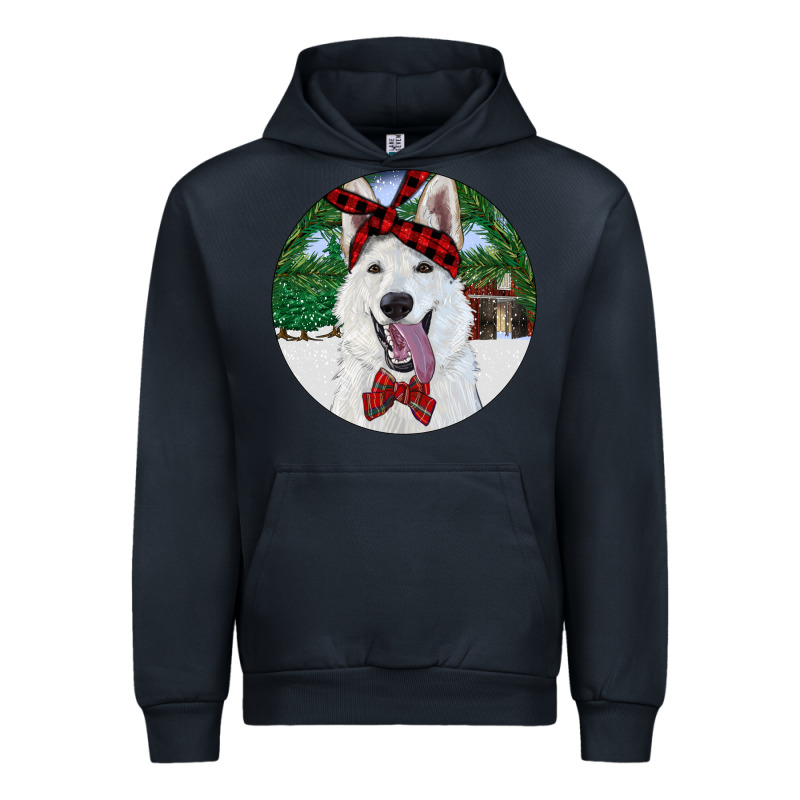 Christmas White Shepherd With Cowhide Urban Hoodie by RanaPortraitStore | Teevron