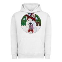 Pigment Lunar Rock Christmas White Shepherd With Cowhide Urban Hoodie - RanaPortraitStore
