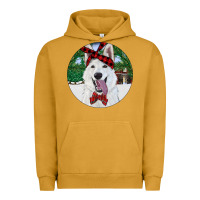 Pigment Peanut Butter Christmas White Shepherd With Cowhide Urban Hoodie - RanaPortraitStore