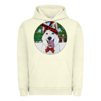 Pigment Pistachio Christmas White Shepherd With Cowhide Urban Hoodie - RanaPortraitStore