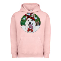 Pigment Salmon Christmas White Shepherd With Cowhide Urban Hoodie - RanaPortraitStore