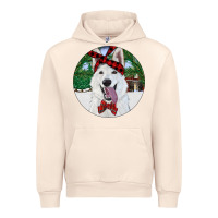 Sandshell Christmas White Shepherd With Cowhide Urban Hoodie - RanaPortraitStore