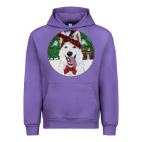 Tulip Christmas White Shepherd With Cowhide Urban Hoodie - RanaPortraitStore