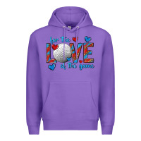 Purple for the love of the game hockey Premium Hoodie - texasbilliewilder