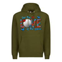 Army Green for the love of the game hockey Premium Hoodie - texasbilliewilder